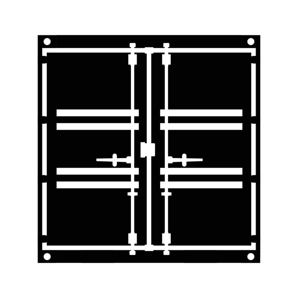 Shipping Container Closed Silhouette. Black and White Icon Design Elements on Isolated White Background vector