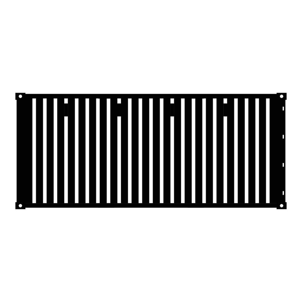 Shipping Container Silhouette. Black and White Icon Design Elements on Isolated White Background vector