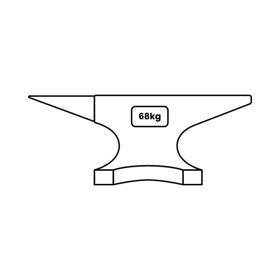 Blacksmith Anvil Outline Icon Illustration on White Background vector