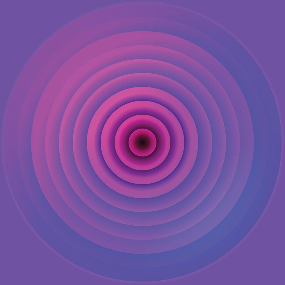 Abstract Concentric Circles in Purple and Pink Gradient on Violet Background vector