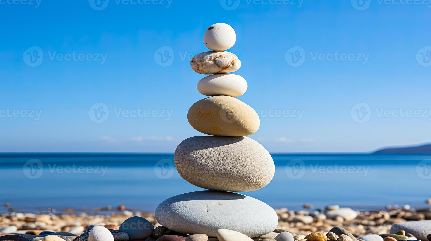 Feng Shui and Zen with stack of stones photo