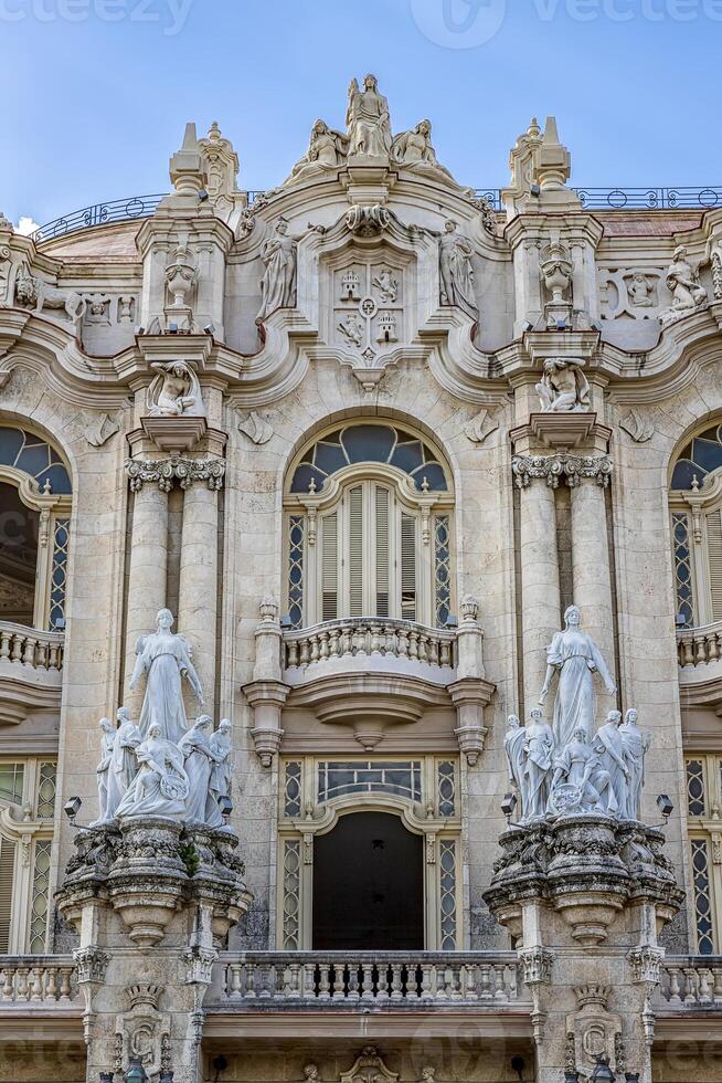details of architecture of the Great Theatre of Havana, Cuba photo