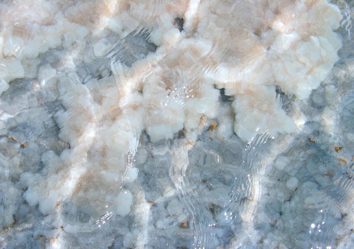 Raw salt texture under water photo