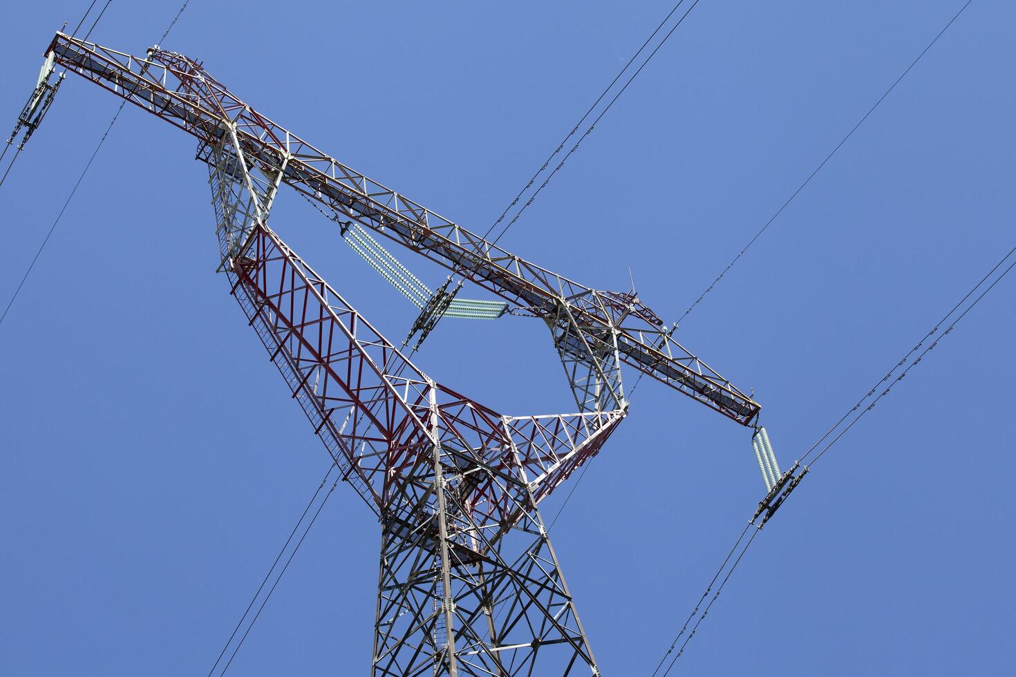 Power transmission pole, close up photo