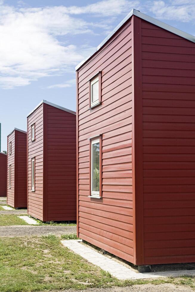 Red camping houses photo