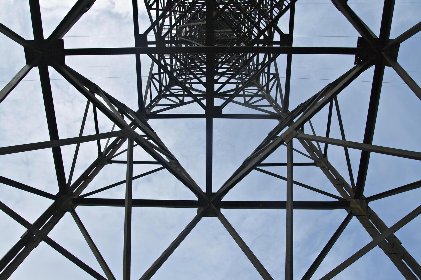 Power transmission pole, view from below photo