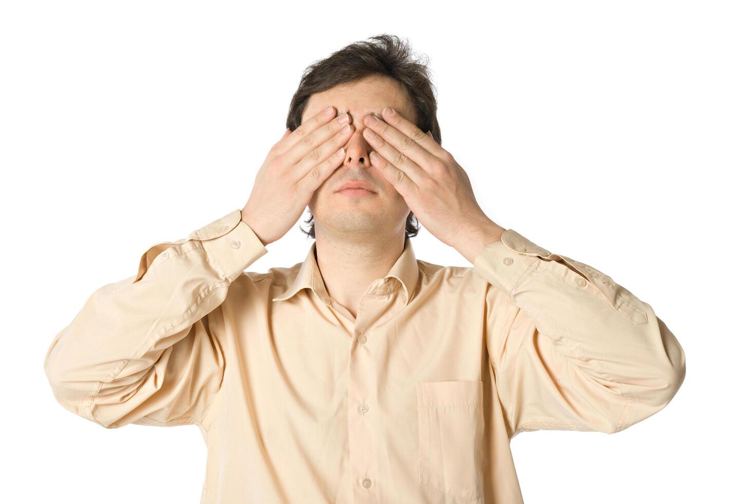 I don't want to see, over white photo