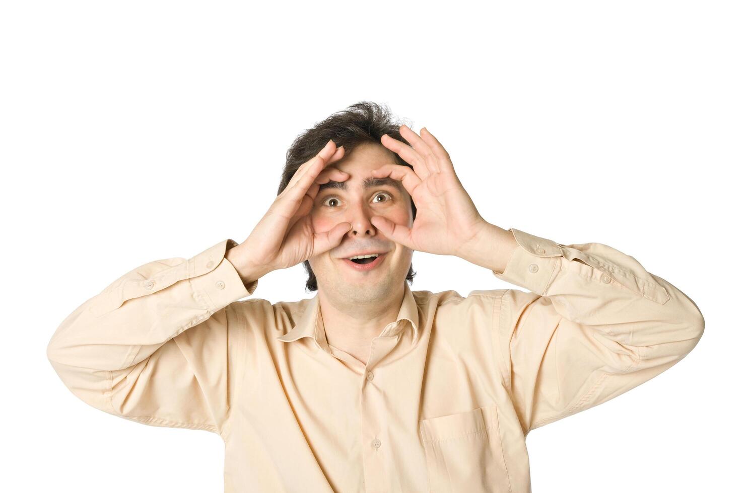 A man staring at something photo
