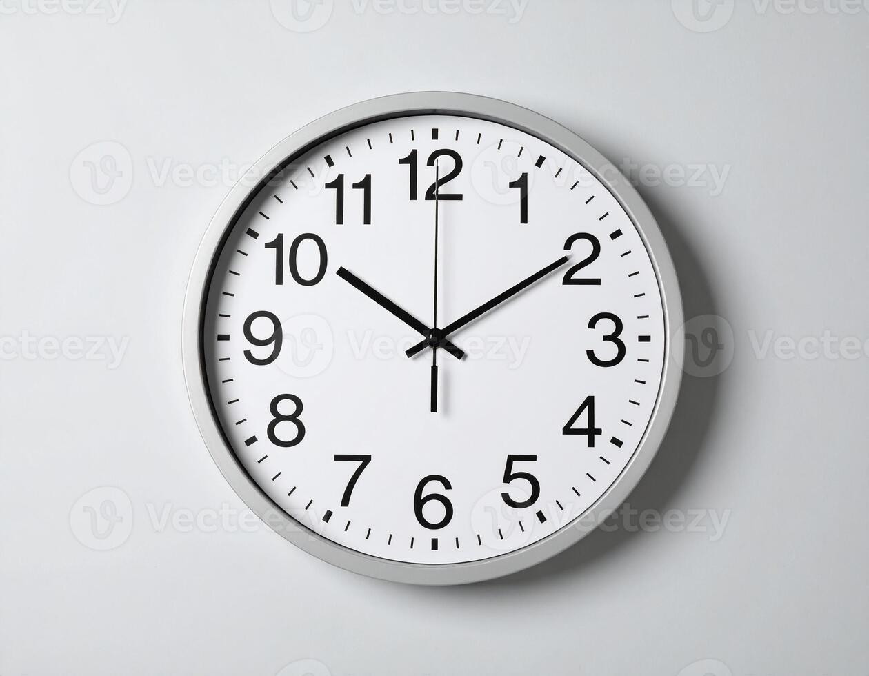 Classic Wall Clock Centered on Neutral Wall photo