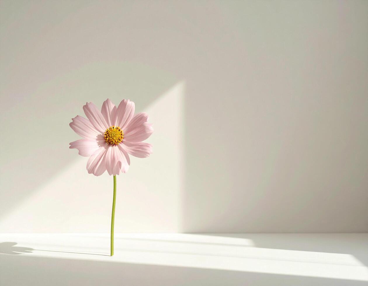 Still life minimalist image of a flower in bright pastel colors photo