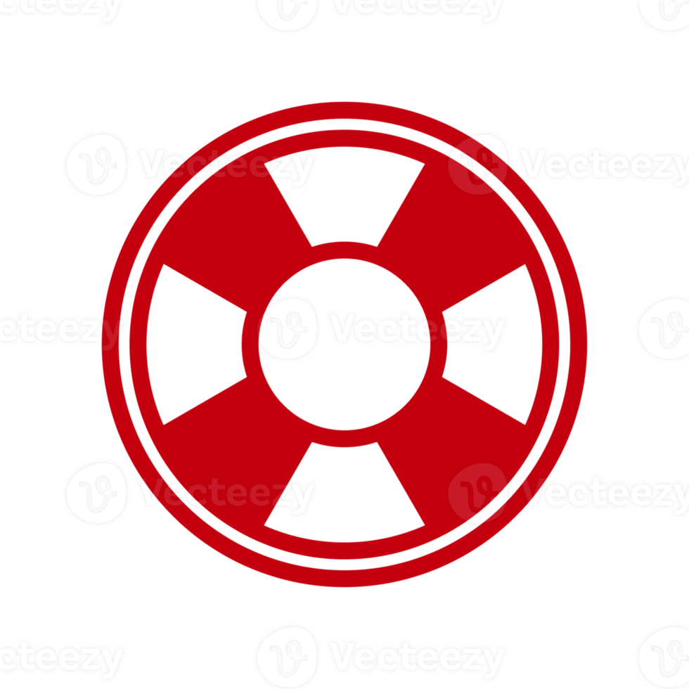 Red lifebuoy icon with simple and modern design summer theme isolated on transparent background png