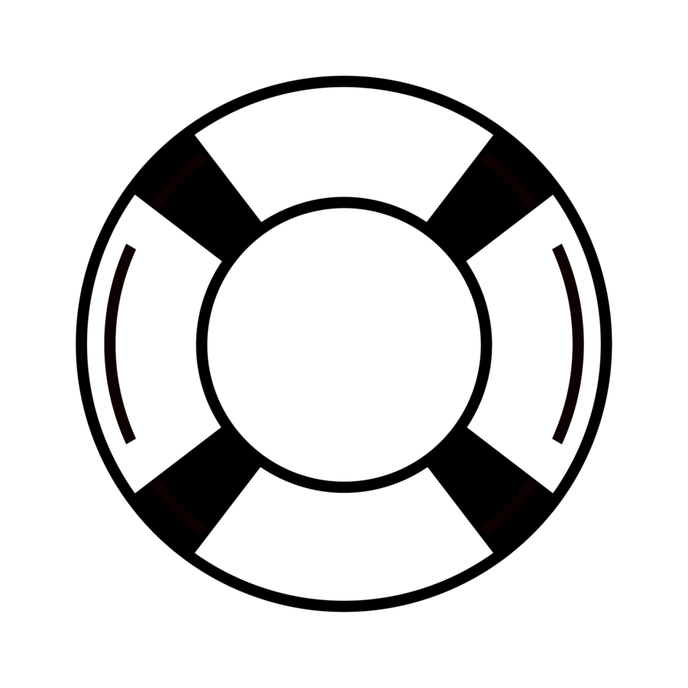 Lifebuoy line icon with simple and minimalist design isolated on transparent background png