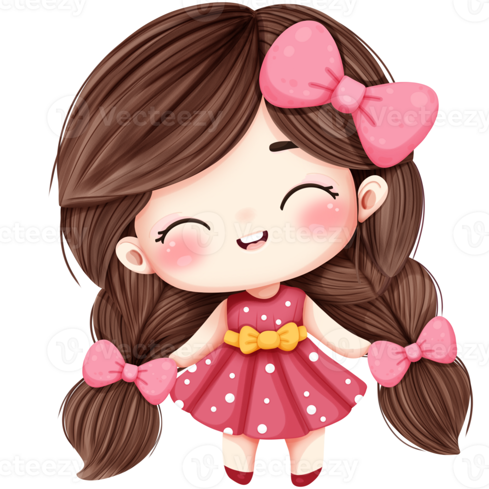 Cute braids cartoon png