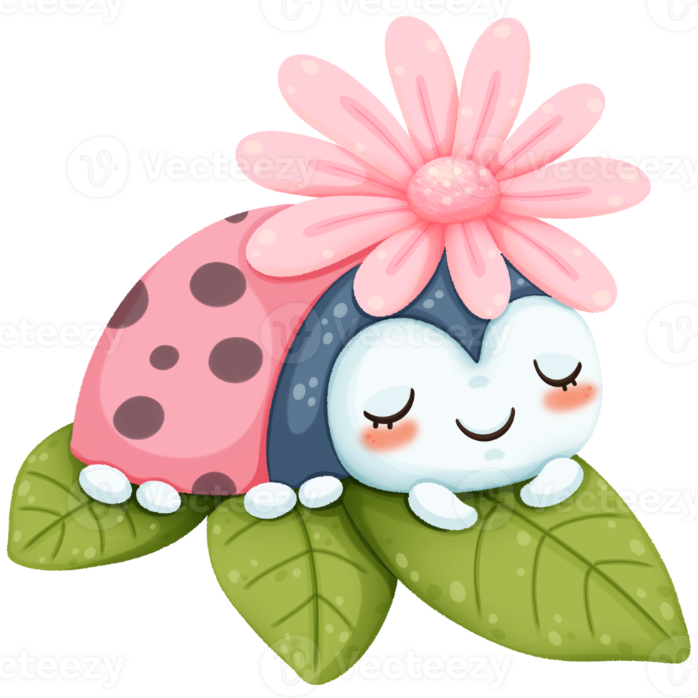Ladybug and flower png