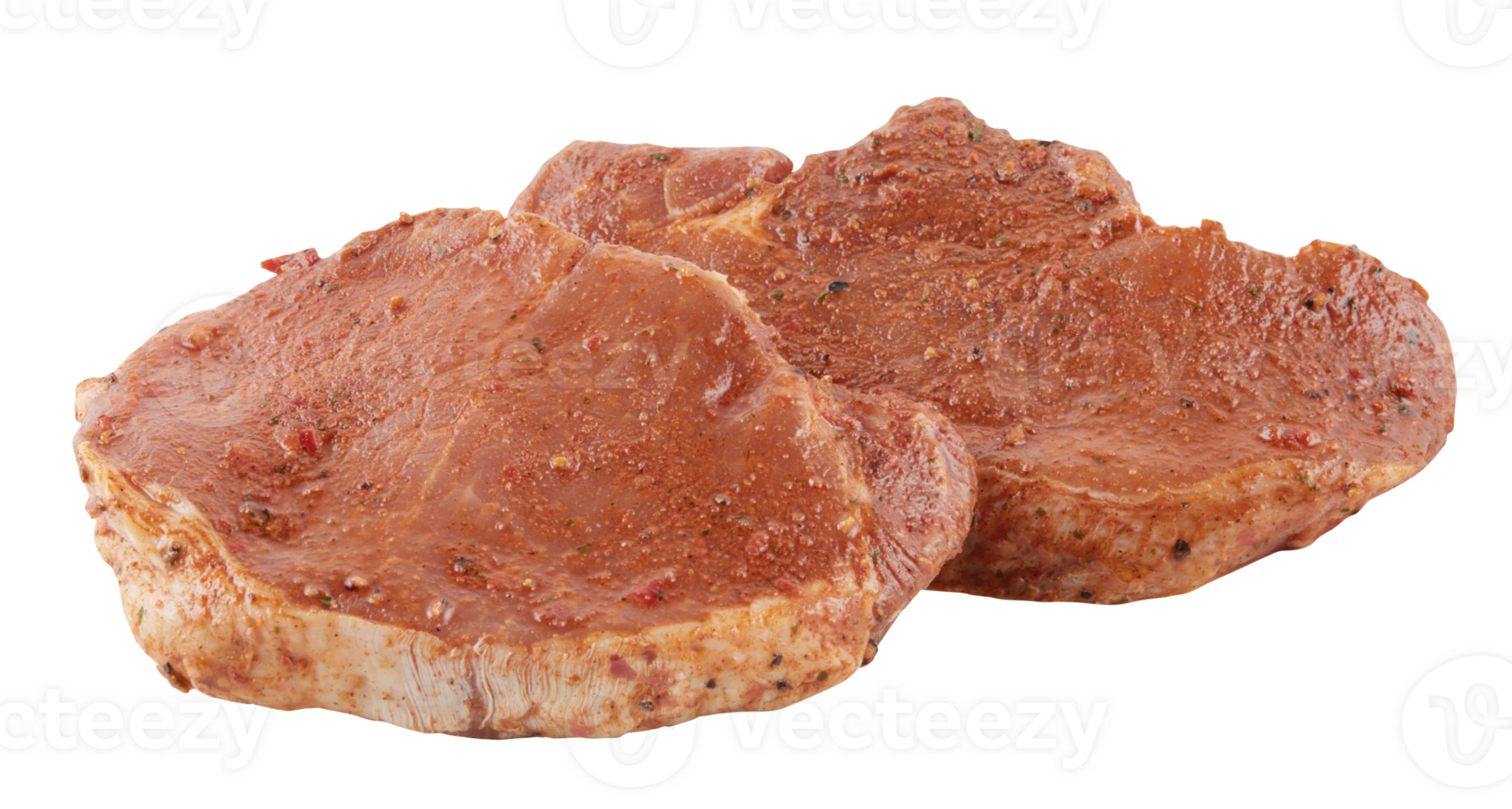 Pair Pork Steak cut out isolated transparent background png