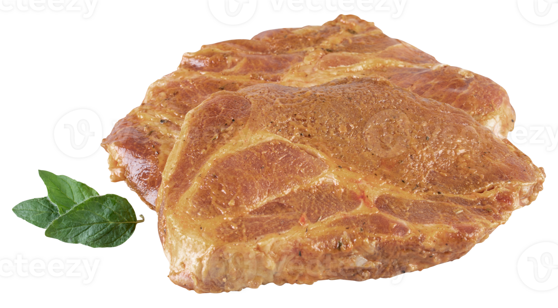 Sliced Roast pork cut out isolated transparent background png