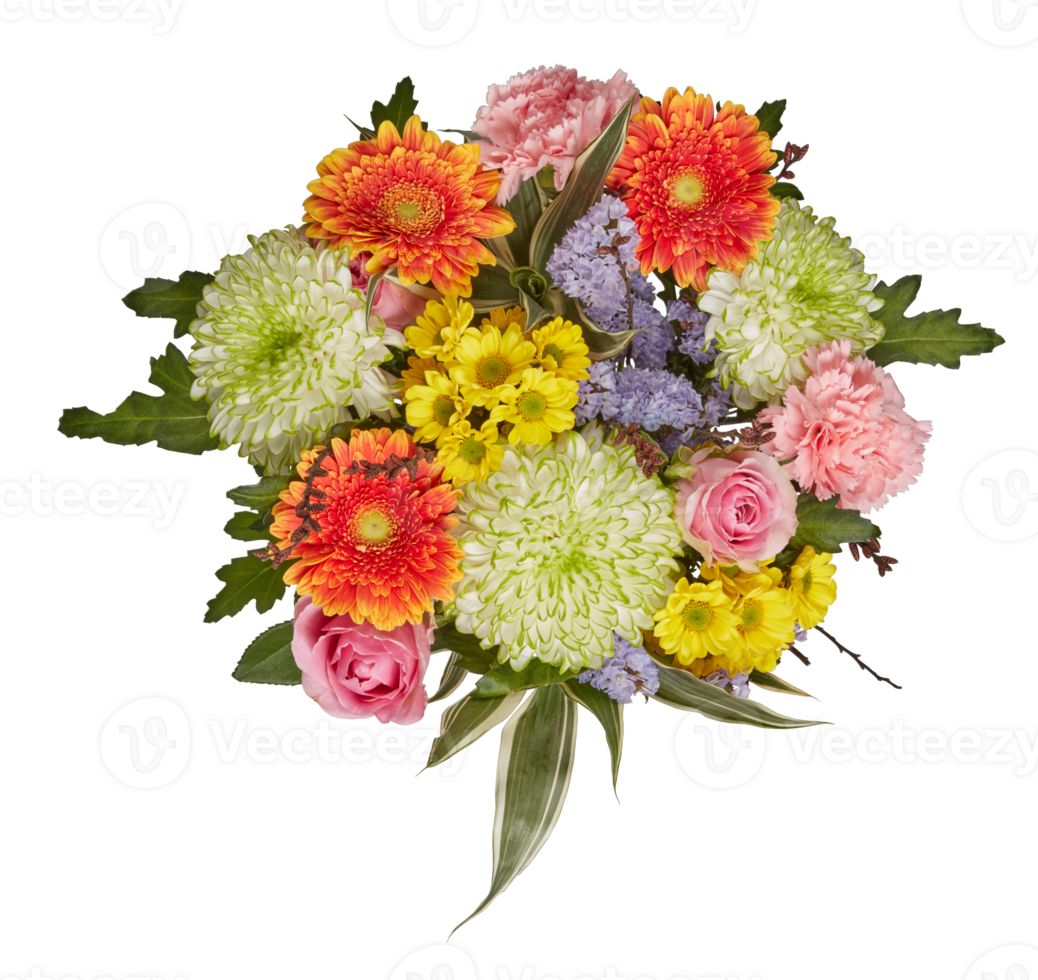 Mixed Flower Bouquet cut out isolated transparent background png