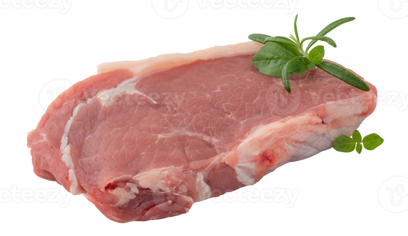 Beef Tenderloin Cut with Thyme cut out isolated transparent background png