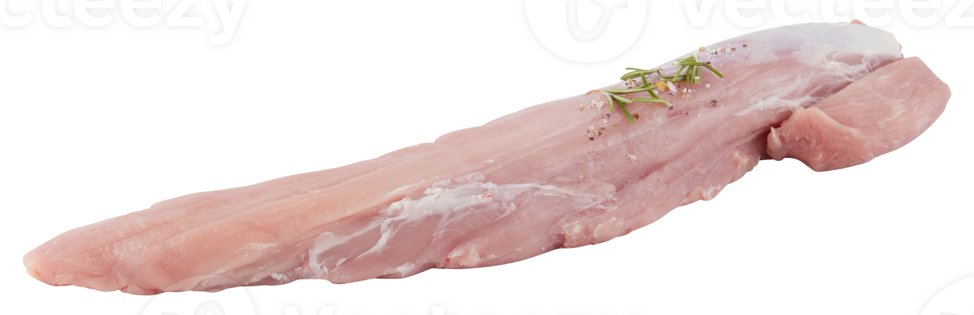 Pork Tenderloin Cut with Thyme cut out isolated transparent background png