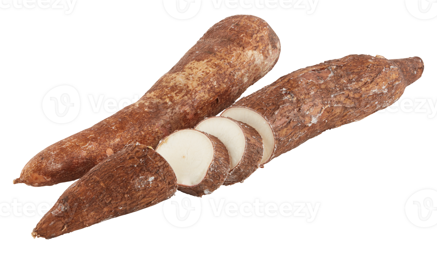 Cassava Sweet potato roots cut out isolated transparent background png