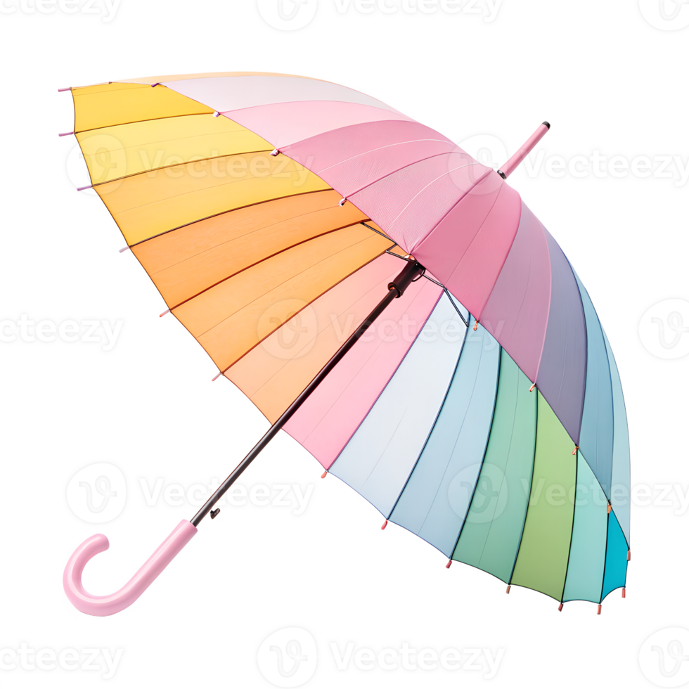 an umbrella with a rainbow colored stripe on it png