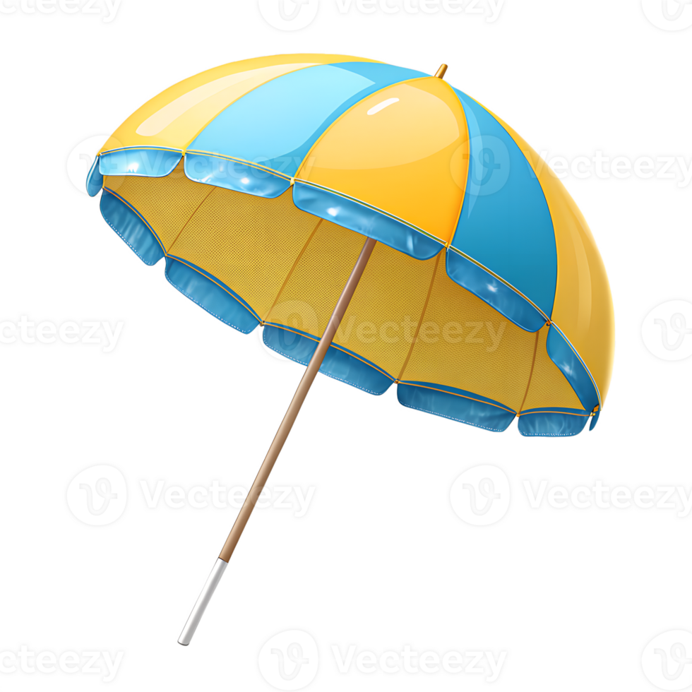 an umbrella with a blue and yellow striped top png
