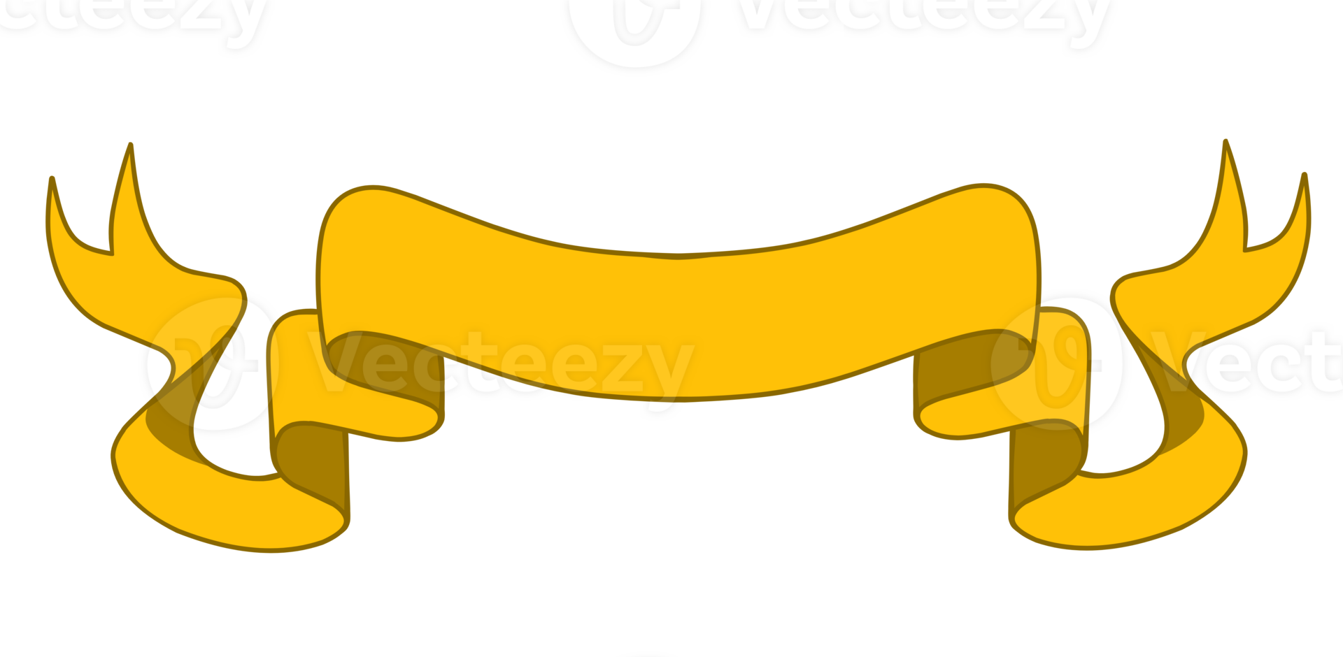 Yellow ribbons. Sketch banner ribbon engraved old labels png