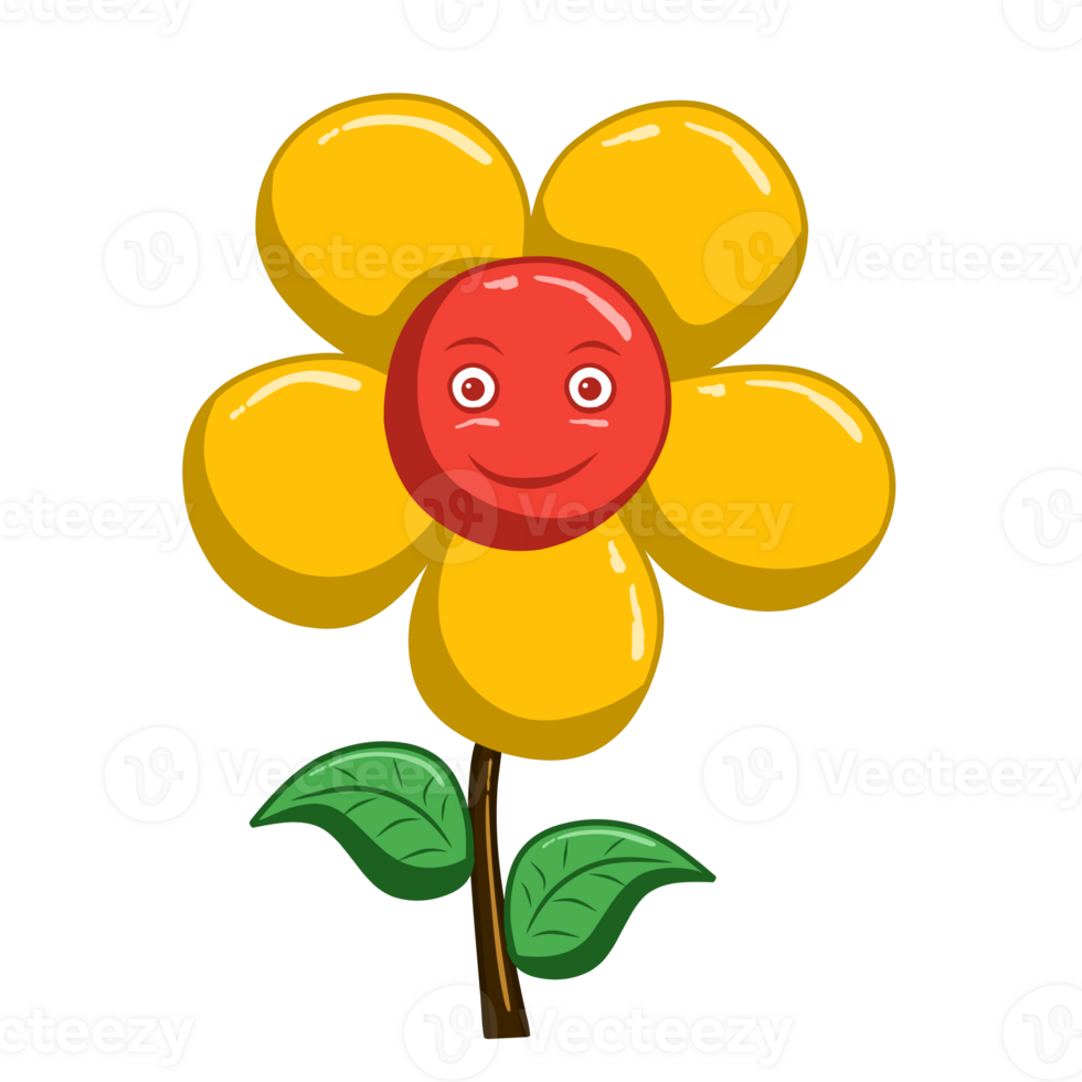Flower with Smiling Face png