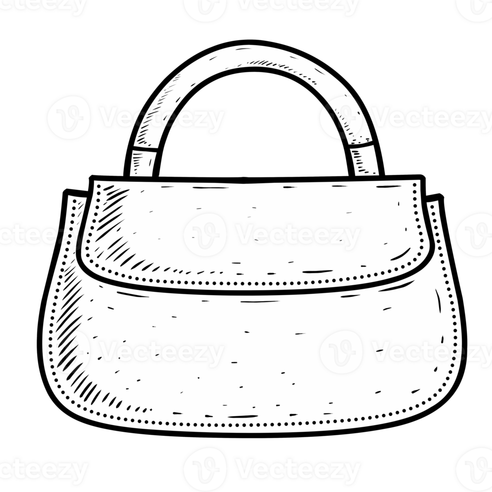 Sketch Illustration of a Fashionable Handbag png