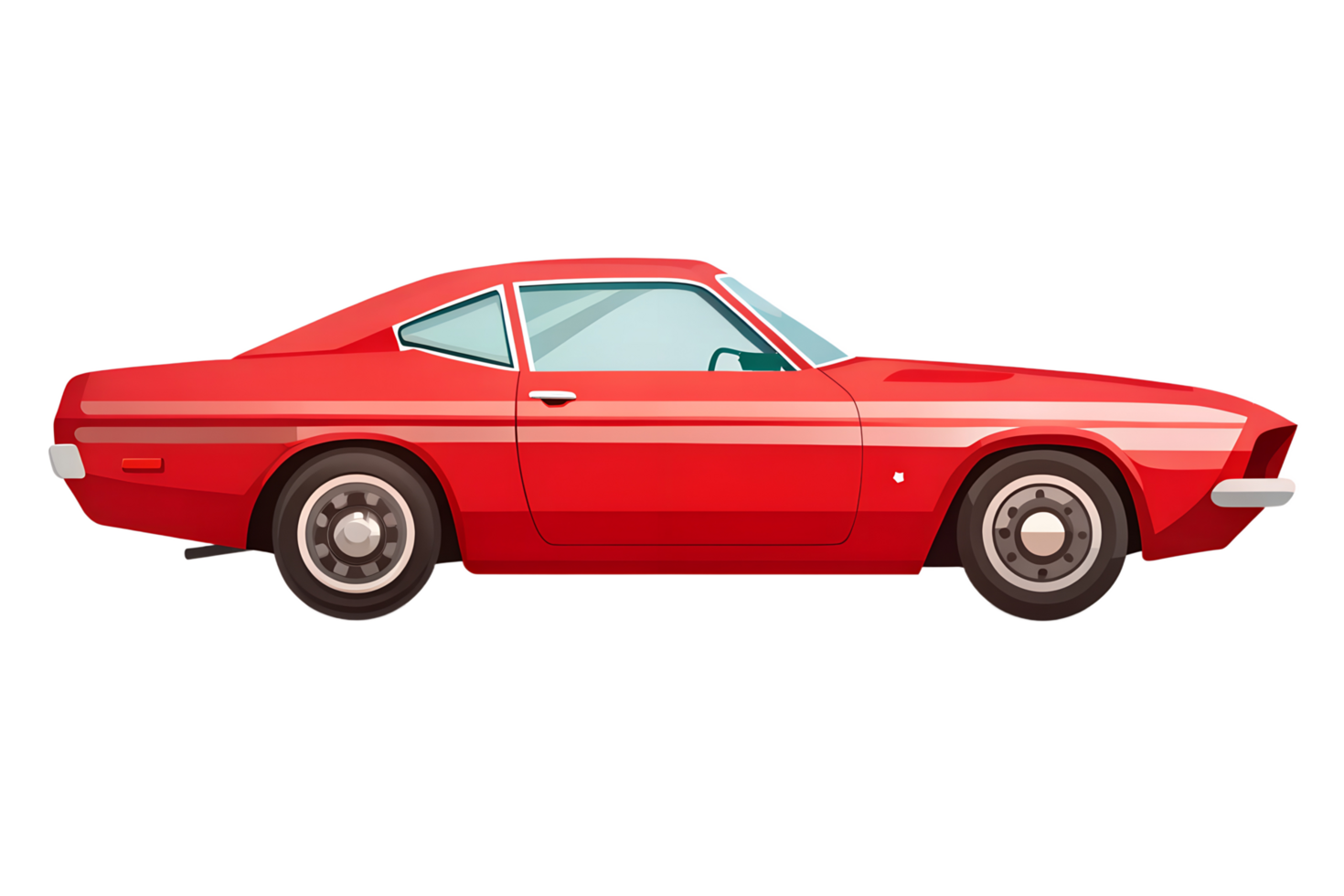 Retro Red Sports Car Graphic with Bold Design png