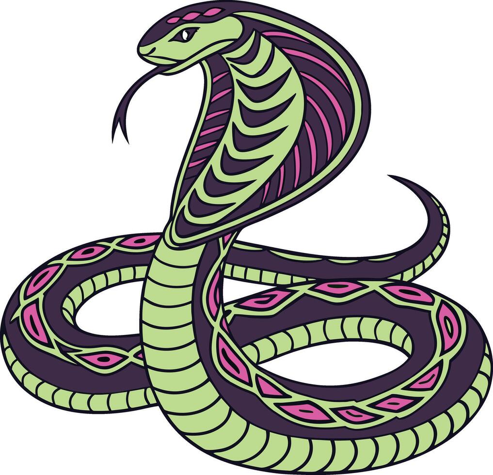 Stylized Cobra Snake Illustration vector