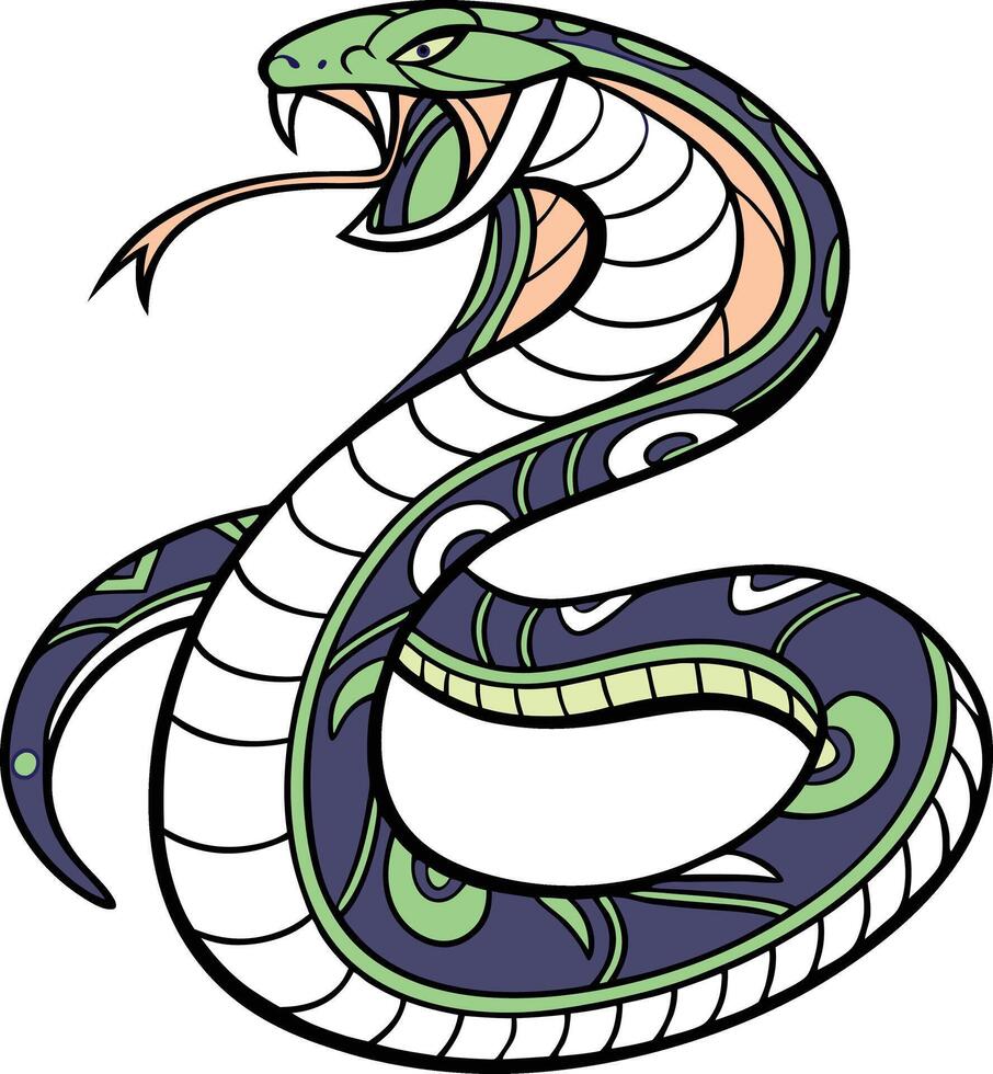 Stylized Cobra Illustration vector