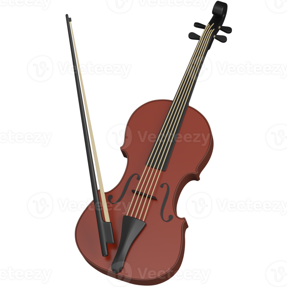 3D Render of a Violin icon png