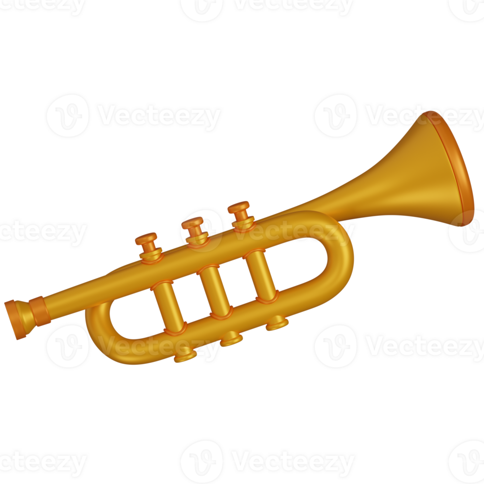 3d render Trumpet icon png