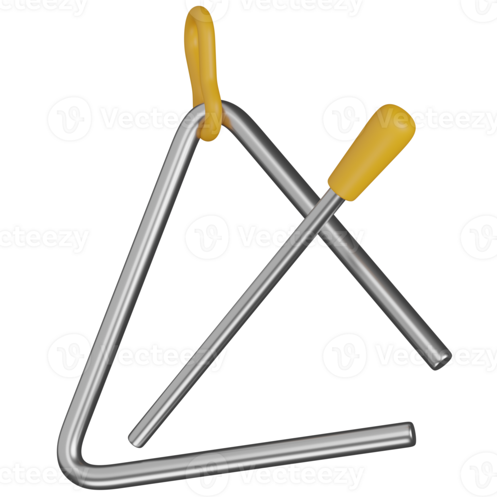 3d render Triangle Instrument icon png