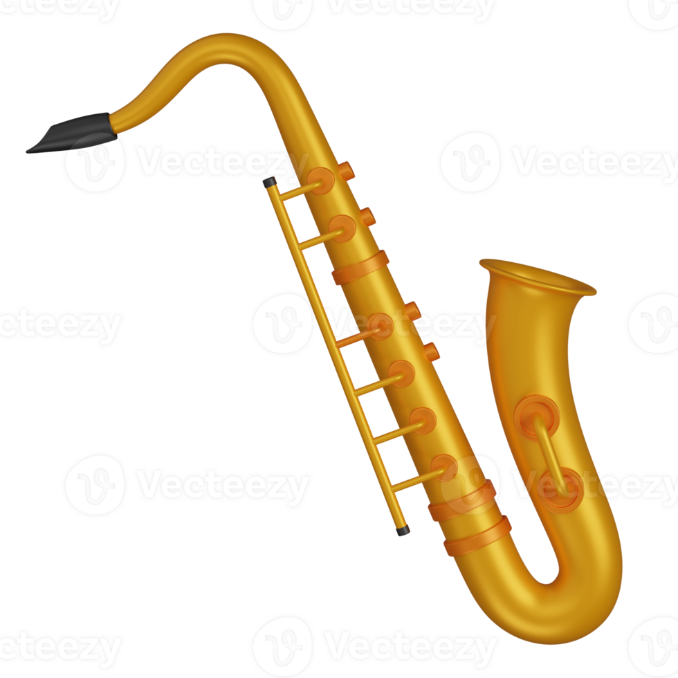 3d render Saxophone icon png