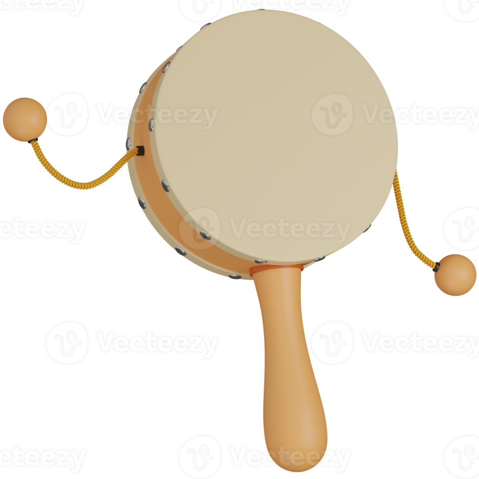 3D Render of a Beggar's drum icon png
