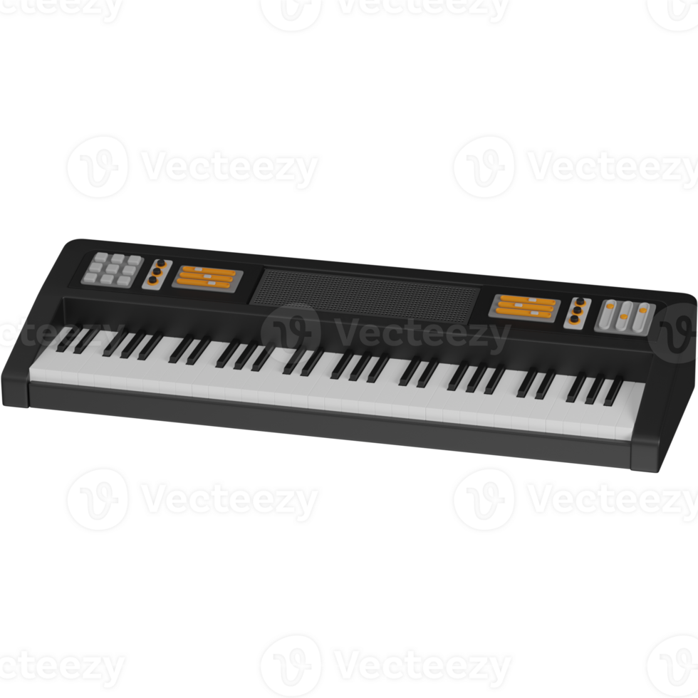 3d render piano icon png