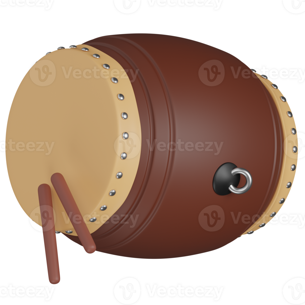 3D Render of a Bedug Drum icon png