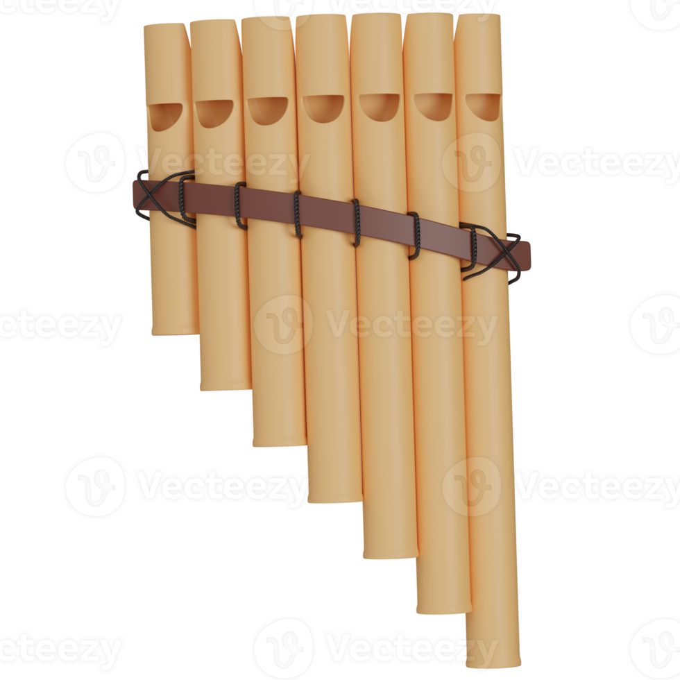 3D Rendered Panpipes I icon png