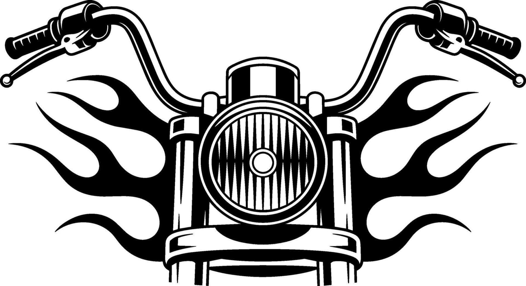 Motorcycle Front View Outline with Handlebars and Headlight vector