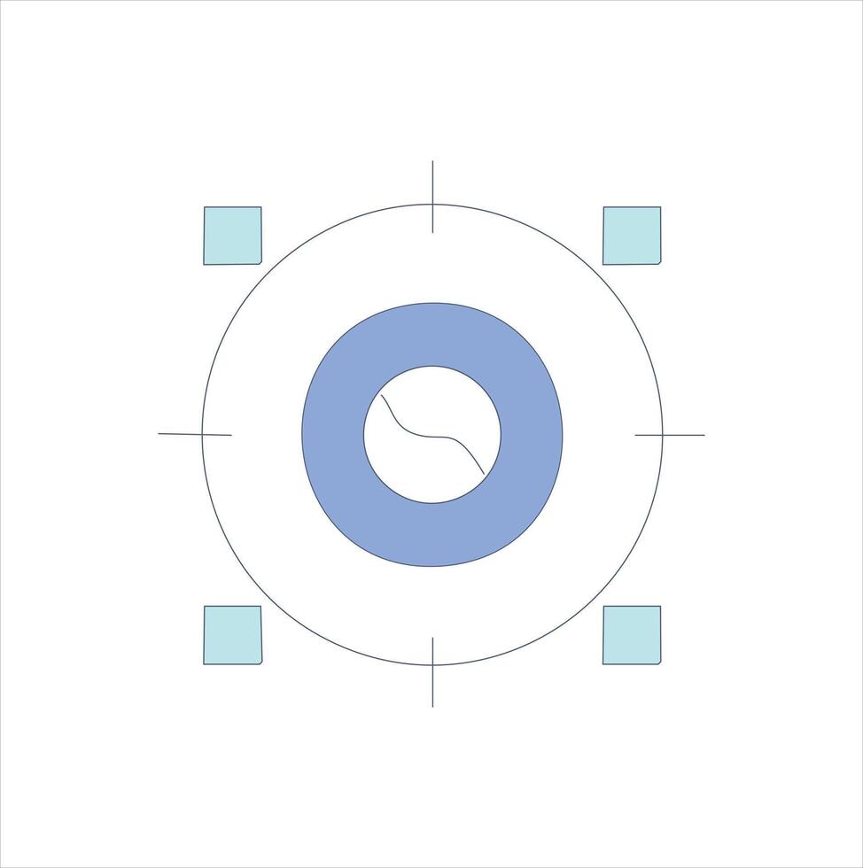 Abstract circular design with squares and lines vector