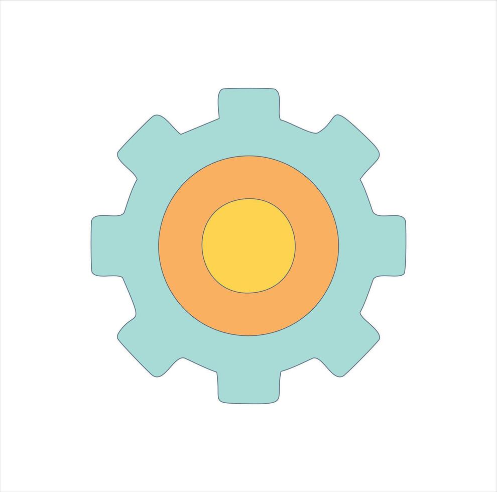 Colorful gear icon machine part settings symbol vector