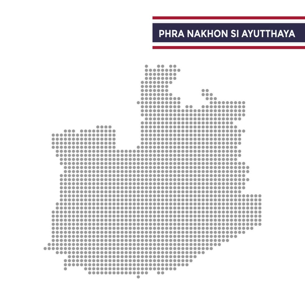 Dotted map of Phra Nakhon Si Ayutthaya Province in Thailand vector