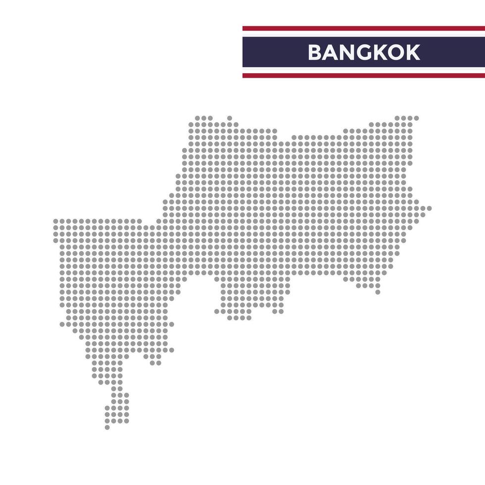 Dotted map of Bangkok in Thailand vector