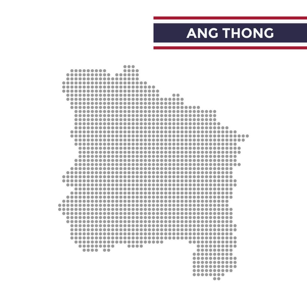 Dotted map of Ang Thong Province in Thailand vector