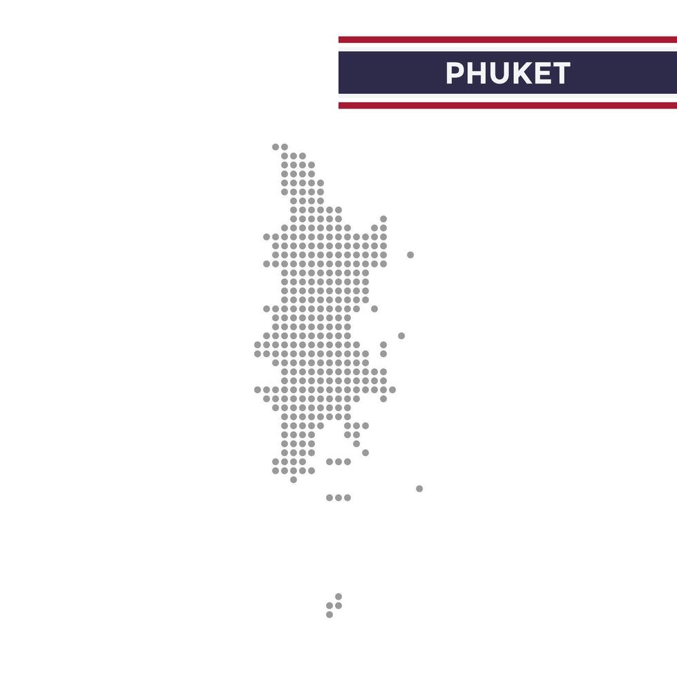 Dotted map of Phuket Province in Thailand vector