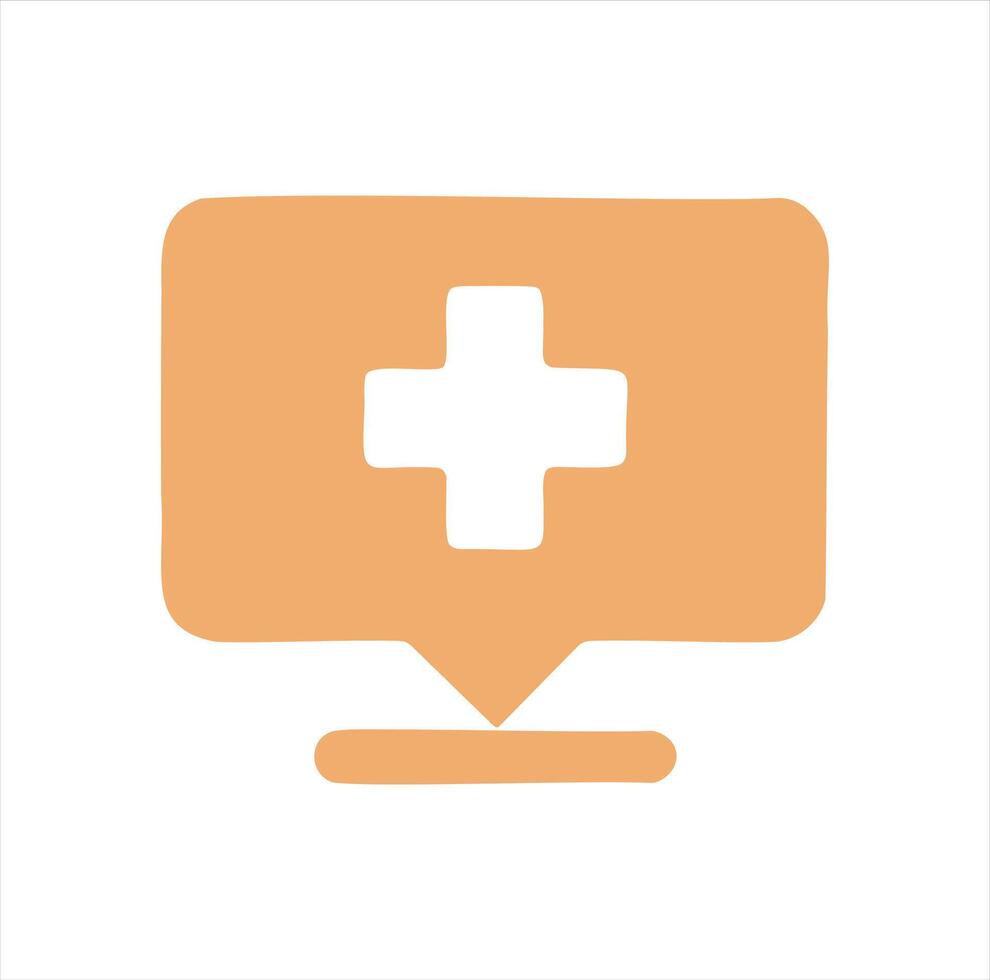 Medical location marker healthcare app icon design vector
