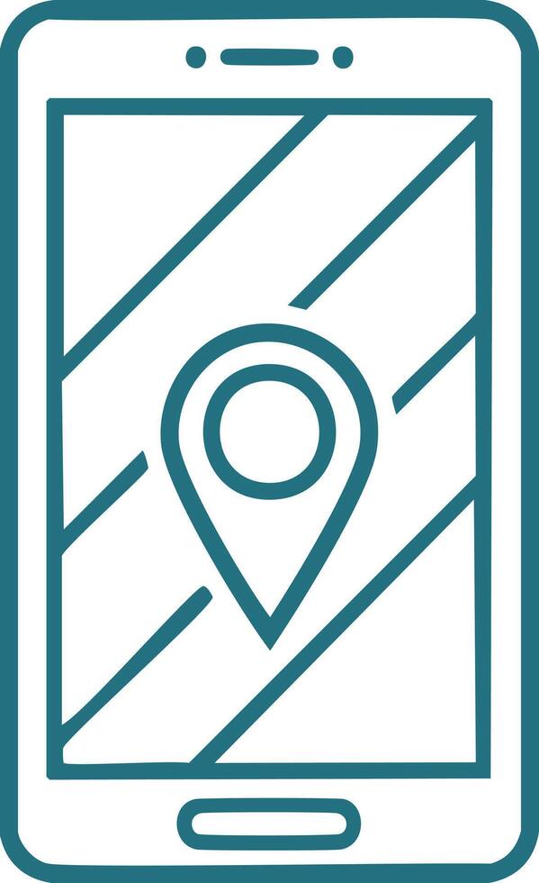 Mobile phone gps navigation app location map vector