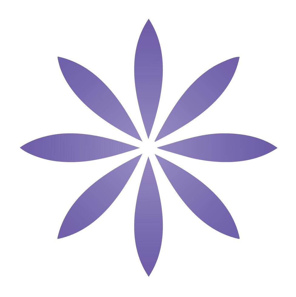 Abstract purple flower design simple elegant graphic vector